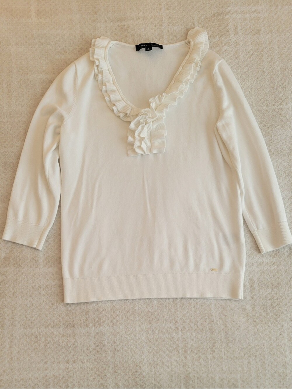 Tommy Hilfiger White Fine Knit Sweater
